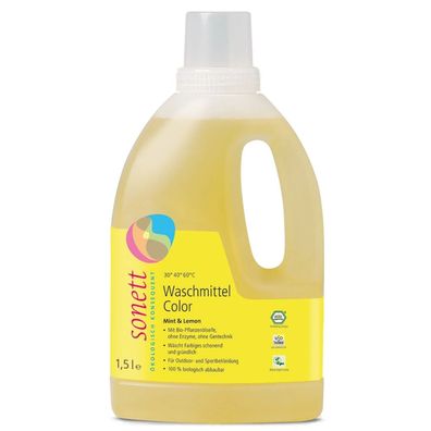 Sonett Flüssigwaschmittel Color Mint & Lemon 1,5 L Bio Vegan