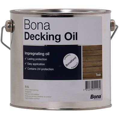 Bona Decking Oil 2,5 L Teak Terrassenöl UV-Blocker Feuchtigkeitsschutz