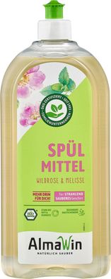 Almawin Spülmittel Wildrose Melisse 1L – kraftvoll & hautfreundlich