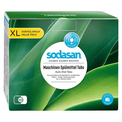 Sodasan Maschinenspülmitteltabs XL 50 Stück – Enzymfrei & Phosphatfrei