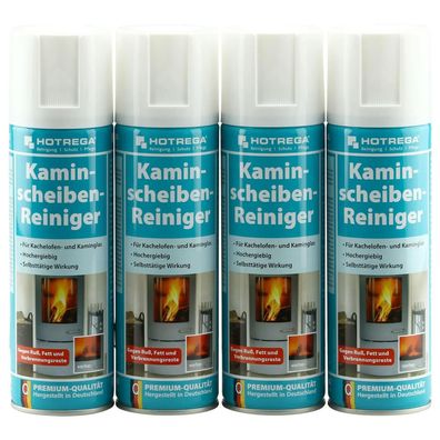 Hotrega Kaminscheibenreiniger 4 x 300 ml Spraydosen gebrauchsfertig