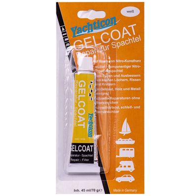 Yachticon Gelcoat Reparaturspachtel weiß 70 g Tube