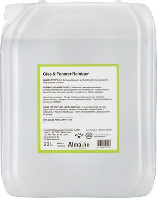 Almawin Glas- und Fensterreiniger 20L Öko Konzentrat