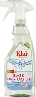 Klar 500ml Glas- und Oberflächenreiniger ohne Duft mit Schaumsprayer