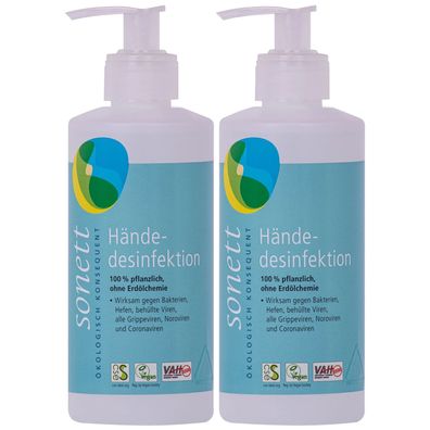 SONETT Händedesinfektion 2x300 ml – Bio-Alkohol Lösung