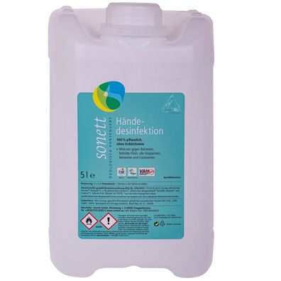 SONETT Händedesinfektion 5 L – 70% Bio-Alkohol, Vegan