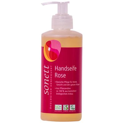 Sonett Handseife Rose 300 ml Spender – Bio Flüssigseife