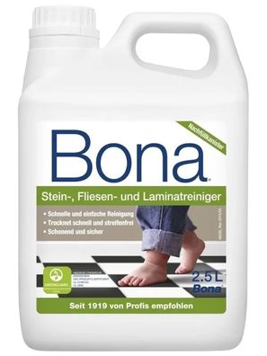 Bona Reiniger 2,5 L pH-neutral für Stein Fliesen Laminat mit Sprühkanister