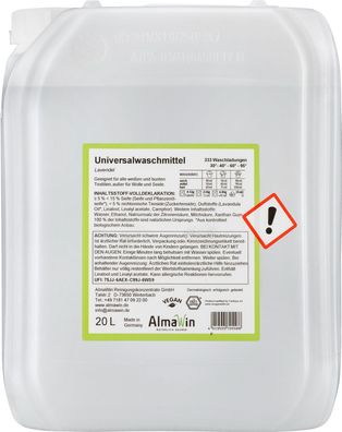 Almawin Flüssigwaschmittel 20L Lavendelvegan Öko