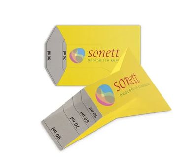 SONETT Waschmitteldosierer gelb aus Pappe, 90 ml, 1 Stück