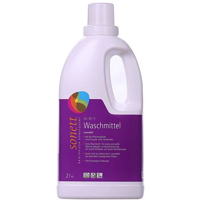 Sonett Flüssigwaschmittel Lavendel 2×2 L Bio-Konzentrat 30–95 °C
