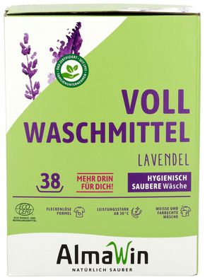 Almawin Vollwaschmittel 2 kg 36 Waschgänge Bio Lavendel