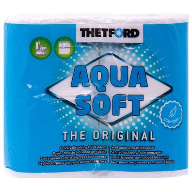Thetford Aqua Soft Toilettenpapier 4 Rollen 2-lagig Schnell Löslich