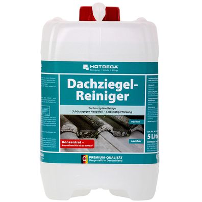 Hotrega Dachziegel Reiniger Konzentrat 5L – Entfernt Algen, Moos, Grünbelag