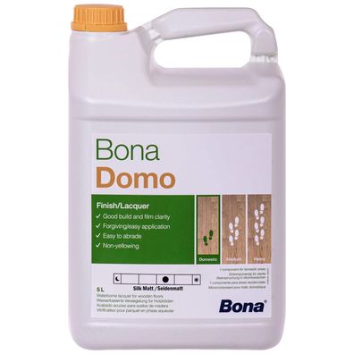 Bona Domo 5L Halbmatt 1K Wasserlack Holzfußboden Versiegelung