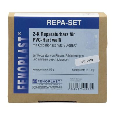 Fenoplast Repa-Set RAL 9010 2K Reparaturharz Reinweiß für PVC-Hartprofile