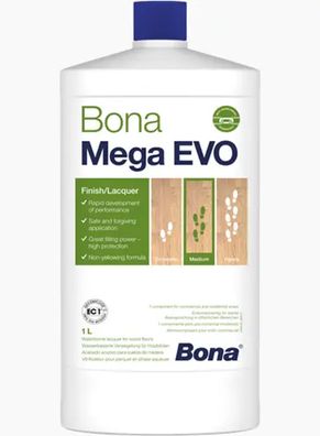 Bona Mega EVO 1K-Wasserlack für Holzböden in 1L- und 5L-Gebinden