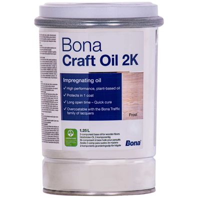 Bona Craft Oil 2K Frost 1,25 L Weiß – Schnelltrocknendes Holzöl