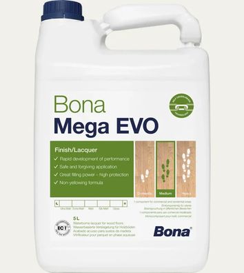 BONA MEGA EVO Extramatt 5 Liter - Wasserlack für Holzböden