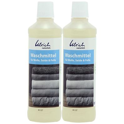 ULRICH natürlich Waschmittel Wolle Seide Felle 2x500ml