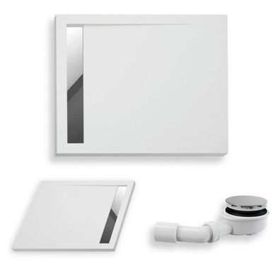 Duschwanne Rechteck Acryl WEST NEW 120x100x5 Weiß | Ablaufgarnitur im SET !