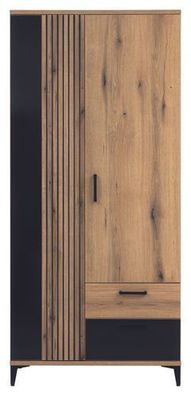 Kleiderschrank 89x194x55 cm ARIS AS10 Schrank 2 Türiger 2 Schubladen