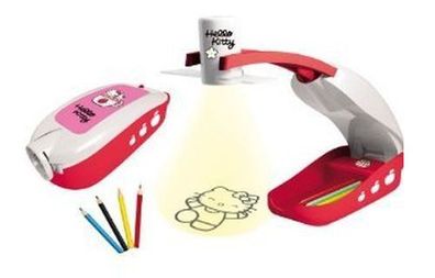 Hello Kitty Projektor Multi Projector mit Folien und Farbstiften Malset