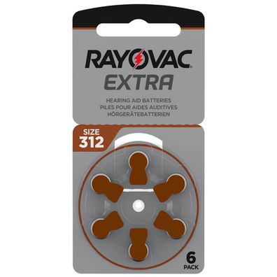 Rayovac Hörgerätebatterien 312 Extra Advanced 1,45V 180mAh PR41 6er Blister