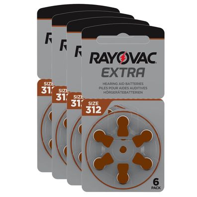 24x Rayovac Hörgerätebatterien 312 Extra Advanced 1,45V 180mAh PR41