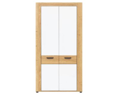 Kleiderschrank Besto BT08 Schrank Evoke Eiche/Weiß Glanz