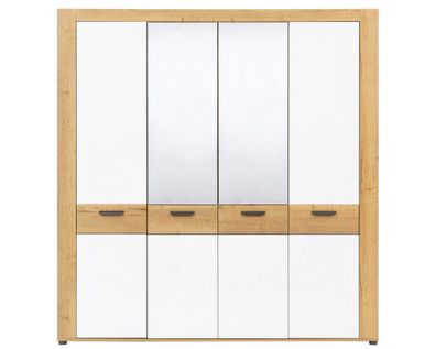 Kleiderschrank Besto BT09 Schrank Evoke Eiche/Weiß Glanz