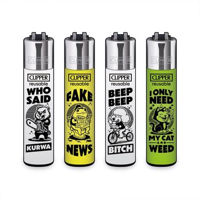 Clipper Reibradfeuerzeuge FFX Statements #3, 4 Stück