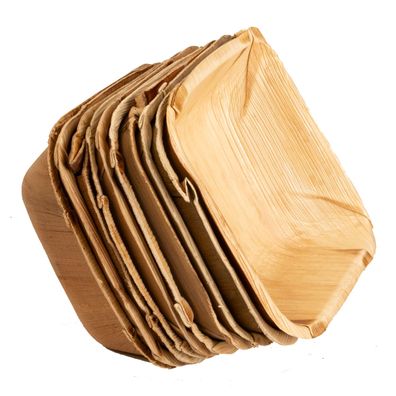 Viereckige Schale aus Palmblatt Größe 14 x 14 cm Versch. Mengen