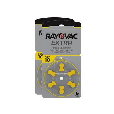 12x Rayovac Hörgerätebatterien 10 Extra Advanced 1,45V 105 mAh PR70
