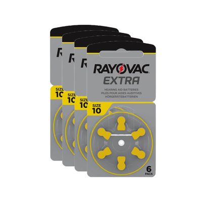 24x Rayovac Hörgerätebatterien 10 Extra Advanced 1,45V 105 mAh PR70