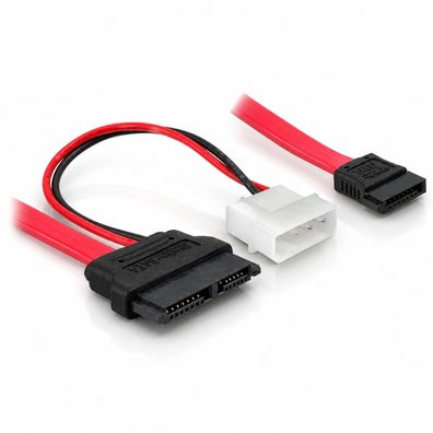 P30 SATA Slim Kabel Adapter 7 + 6pin Buchse zu 4pin Strom 2pin belegt + 7pin SATA
