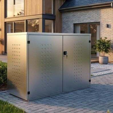 Fahrradgarage für 3-4 Fahrräder oder E-Bikes | Pultdach | Edelstahl