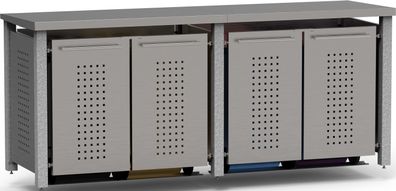 Müllbox Typ-ND, 4x 240l, Türfarbe Edelstahl