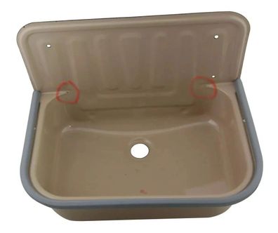 Ausgussbecken Spülbecken Waschbecken Stahl emailliert 51x33x37 cm B-Ware