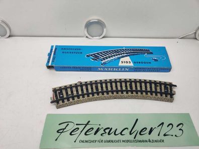 Märklin H0 AC 5103 Anschlussgleisstück / gebogen (mit 2 Anschlusskabeln) / OVP
