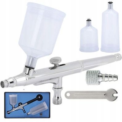 Rosfix Airbrush Spritzpistole Set – 0,5 mm Düse | 2 Behälter, 1–3,5 bar
