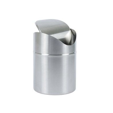 Abfalleimer mit Schwingdeckel Tischmülleimer Tischabfalleimer aus Edelstahl 1,5L