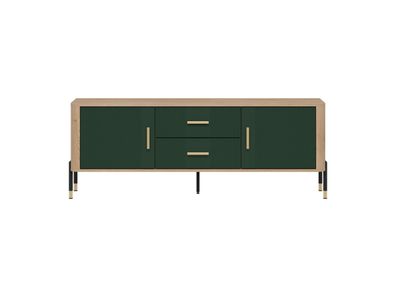 Fernsehschrank Dante DT01 Tv-Lowboard - Cremona Eiche/Grün