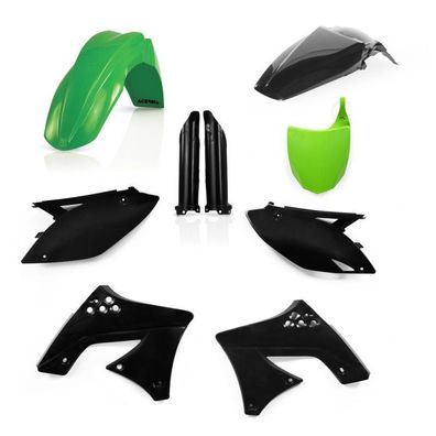 Acerbis Plastik Full Kit passend für Kawasaki - Grün/Schwarz