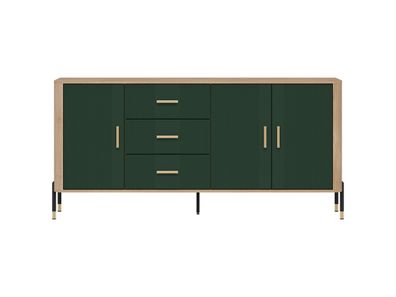 Kommode Dante DT07 Sideboard - Cremona Eiche/Grün