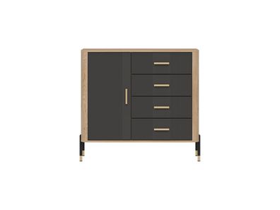 Kommode Dante DT08 Schubladenschrank - Cremona Eiche/Anthrazit