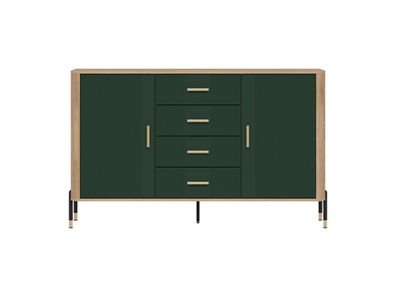 Kommode Dante DT09 Schubladenschrank - Cremona Eiche/Grün