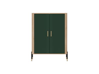 Kommode Dante DT11 Wohnzimmerschrank - Cremona Eiche/Grün