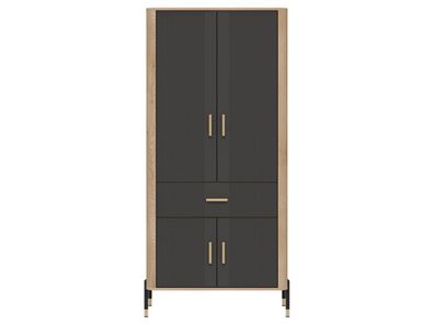 Kleiderschrank Dante DT16 Drehtürenschrank - Cremona Eiche/Anthrazit