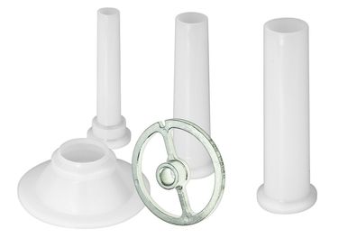 3 Wurstfüller Wursttüllen Füllrohre Kunststoff inkl. Führungsscheibe Größe 10/12